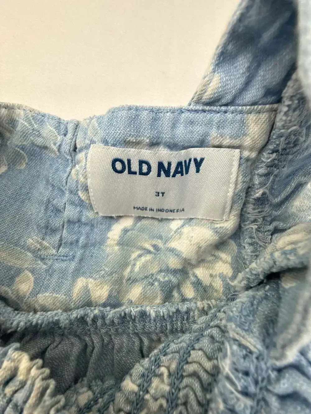 Old Navy Ruffle-Trim Tiered Floral Chambray Swing Dress